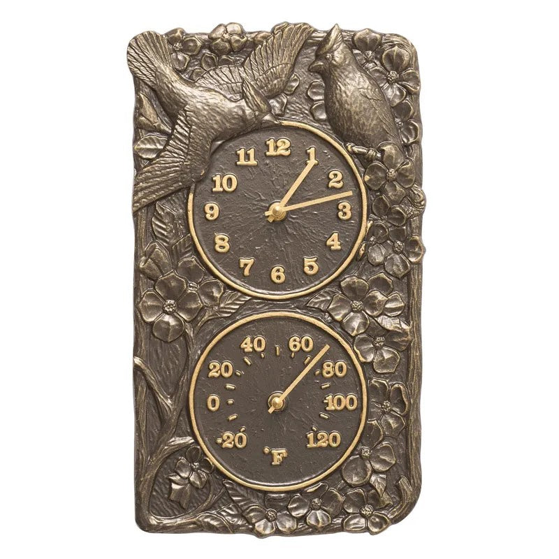 Whitehall Cardinal Indoor/Outdoor Wall Clock & Thermometer Whitehall Cardinal Indoor/Outdoor Wall Clock & Thermometer